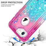 For Glitter Iphone 8 7 6 Case, Flowing Bling Liquid Quicksand Heavy Duty Shockproof Defender Cover For Phone 6/6S In 4.7 Inch (Pink/Blue, For Iphone Se 2020/Se 2022)