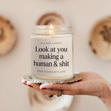 Funny New Mom Gifts, Handmade Scented Lavender Candle For New Mom For After Birth, Postpartum Gift For Moms, First Time Moms Dads Gifts, Soy Wax Candle, 7 Oz