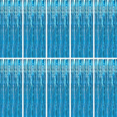 10pcs Aquamarine Foil Fringe Curtain Metallic Streamer Party Backdrop Decorations