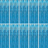 10pcs Aquamarine Foil Fringe Curtain Metallic Streamer Party Backdrop Decorations