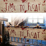 Halloween Bloody Banner 71x20 Inch Yard Sign Burlap Horror Haunted House Party Decor