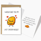 Funny Chicken Nugget Valentine'S Day Card, Romantic Food Valentines Day Card For Husband Wife Boyfriend Girlfriend, I Would Give You My Last Chicken Nugget