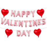 Rose Gold Happy Valentines Day Balloons, 16 Inch Valentines Decorations Balloons Red Heart Balloon For Valentine Day Decorations For Party Hotel Room Office Classroom