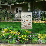 Spring Floral Garden Flag Double Sided 12X18 Inch Floral Hello Spring Sign, Seasonal Welcome Yard Flag Banner House Farmhouse Outdoor Decor Burlap
