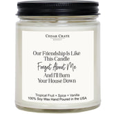 Our Friendship Is Like This Candle - Best Friends Gift For Women Who Have Everything, Funny Birthday Present, For Female, Sister, Coworker, Tropical Fruit Scented, 100% Soy Wax, Handmade In The Usa