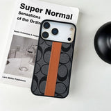 Case for iPhone 17 Pro Max, Orange Leather Stripe Design, Anti-Scratch Full Protective Cover Compatible with iPhone 17 Pro Max 6.9Inch(Black)