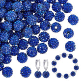 100pcs 10mm Blue Rhinestone Clay Beads for Jewelry & Party Decoration
