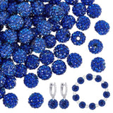 100pcs 10mm Blue Rhinestone Clay Beads for Jewelry & Party Decoration