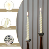 Beeswax Taper Candles Set Of 4,Spiral Taper Candle Dripless Short Candle Sticks For Dinner Wedding Party Christmas Home Decorations - 7 Inch In Height- Off White