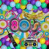 90S 80S Theme Party Balloons Backdrop Decorations Include Inflatable Boom Box Inflatable Retro Mobile Phone Gold Chain Balloons Garland Kit For Back To 90S 80S Party For Birthday Decor