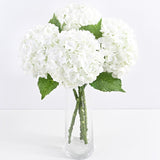 3 Pcs Real Touch Hydrangea Artificial Flowers, 21" White Full Faux Hydrangea Flowers Latex Fake Flowers For Home Decor Party Floral Arrangements Wedding Bouquets Centerpieces Outdoor Decor