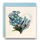 Quilling Greeting Card Handmade Forget-Me-Not Floral Design Heart Detail Romantic Gift For Her Birthday Anniversary Valentine’S Day Special Occasion Keepsake Unique Love Paper Art
