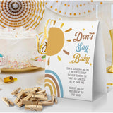 Don'T Say Baby Baby Shower Game, Here Comes The Son Baby Shower Decoration, Boho Sunshine Don'T Say Baby Sign, Fun Baby Shower Games, Clothespins For Baby Shower-Dsba26