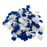 1200Pcs Royal Blue Silver White Silk Rose Petals Artificial Flower Petals Table Scatter Aisle Runner Wedding Bridal Shower Graduation Bachelorette Celebrate Boy Baby Shower Decoration