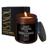 Psychology Candle Gifts,Keep Talking I'M Diagnosing You,Therapist Gifts Mental Health Gifts,Cedar Fragrance Scented Candles,8 Oz