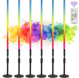 6 Pack 4FT RGB Tube Lights with Stands Case 5000mAh Battery Powered Neon Light Bars