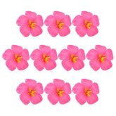 10Pcs Hawaiian Faux Flowers Hibiscus Flowers Decoration Artificial Tropical Flower Vivid Flower For Hawaiian Luau Tabletop Decoration Party Favors Supplies Diy Decor (Pink)