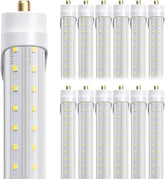 12 Pack 8FT LED Bulbs 72W 10000LM 6000K V Shape FA8 Shop Light Fluorescent Replacement