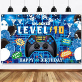 10Th Birthday Decorations For Boys Happy 10Th Birthday Banner, 10Th Video Game Birthday Decorations Cheers To 10 Years Party Supplies 6 X 3.6Ft