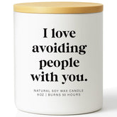 Funny Gifts For Him Her Couple Valentine’S Day Candle - I Love Avoiding People With You Romantic Gift For Girlfriend Boyfriend Wife Husband Anniversary Birthday Introverted Couple Valentine Candle