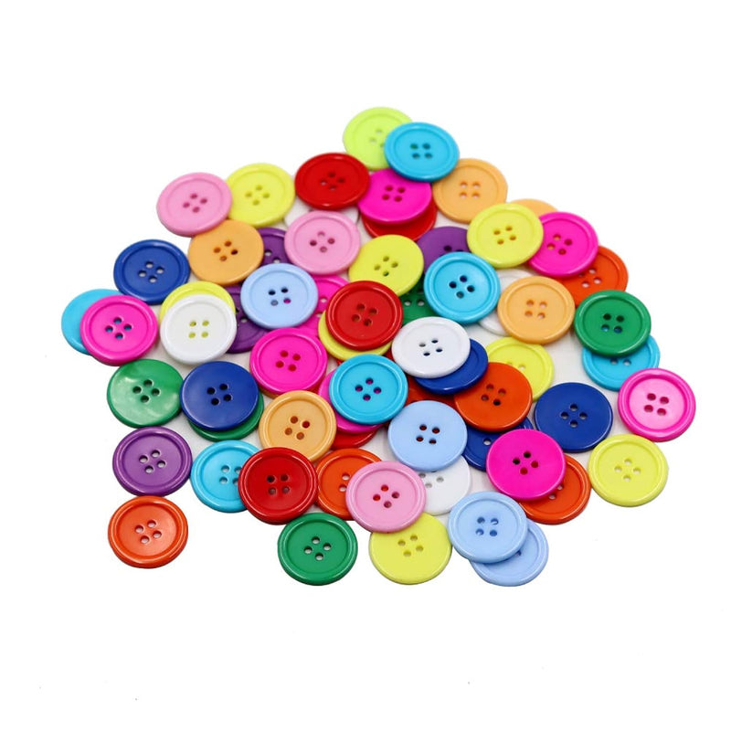 1 Inch Buttons Sewing Flatback Resin Button 12 Mixed Colors Pack Of 10