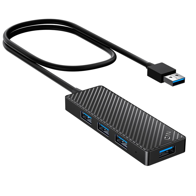 Usb Hub 3.0 4-Port, Ultra Slim Data Usb Splitter With 2Ft Extended Cable Compa