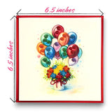 Handmade Quilling Love Card Romantic Greeting For Valentine Birthday Anniversary Special Occasion Congratulations Floral Balloon Design Heartfelt Gift Blank Inside