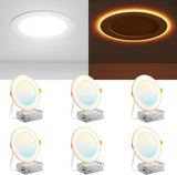 6 Pack 6 Inch LED Recessed Lights with Night Light 5CCT Dimmable Canless Downlights