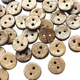 100Pcs 3/8"(10Mm) Brown Natural Coconut Coco Button 2 Holes Craft Clot