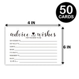 50 Advice And Wishes Cards For The Parents-To-Be -New Parent Advice Cards For Baby Shower Game Activities Ideas, Fun Baby Shower Game Simple New Mom And Dad Large Keepsake,4 X 6 Inches.