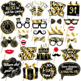 33 Pcs Happy New Year 2026 Photo Booth Props Party Supplies