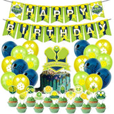 Pickleball Birthday Party Decor Kit – Banner, Balloons, Cake & Cupcake Toppers Included