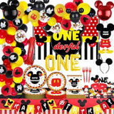 Mickey 1st Birthday Decorations Boys One Banner Balloons Red Party Supplies