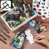 72 Pcs Wizard Party Favors Birthday Decorations With Mini Notebook Black Glasses Pencil Stamp Sticker Gift Bag For Kids Wizard Magical Goody Bag Stuffer Classroom Prize Supplies (Wand)