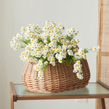 Realistic Daisy Flowers Artificial 7 Pcs 20.4 In Fake White Daisies Chamomile Flower Whith Leaves,For Home Table Centerpieces Decor