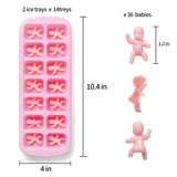 Juxinda My Water Broke Baby Shower Game - 36 1.2 Inch Tiny Plastic Babies, 2 Ice Cube Trays For Baby Shower Ice Cube Games (White)