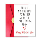 Funny Valentine’S Day Card For Wife Girlfriend, Naughty Valentine’S Day Card With Red Envelope And Sticker For Husband Boyfriend, There'S No One Else I'D Rather Steal The Bed Covers From