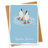 Together Forever Valentine'S Day Anniversary Adult Love Card Gift For Her Him Wife Husband Girlfriend Boyfriend Fiancee Fiance Best Friend - Size 6.3"X4.7" Blank Inside With Kraft Envelope