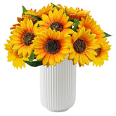12Pcs Artificial Sunflower Flowers, Single Stem Silk Fake Sunflowers For Outdoor Wedding Birthday Party Home Decor- No Vase