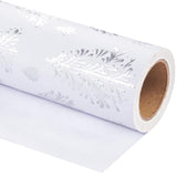 3D Kraft Christmas Wrapping Paper Roll - Mini Roll - 17 Inch X 16.5 Feet - Silver And White Christmas Tree Wrapping Paper With Embossed Perfect For Holiday, Party Celebration