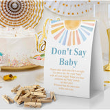 Don'T Say Baby Baby Shower Game, Here Comes The Son Baby Shower Decoration, Boy Sunshine Don'T Say Baby Sign, Fun Baby Shower Games, Clothespins For Baby Shower-Dsba09