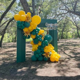 Green Yellow Balloon Garland Arch Kit, Dark Green Yellow Metallic Gold Balloon With Gold Confetti Explosion Star Foil Balloon For Birthday Baby Shower Class Of 2025 Graduation Party Decoration