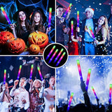 Glow Sticks Bulk - 100 Pcs Led Foam Sticks Glow In The Dark Party Supplies With 3 Modes Flashing Effect, Glow Batons Party Favors For Party Wedding Birthday Concert Halloween Christmas