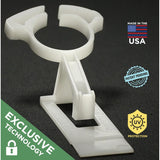 Outdoor Light Clips For String Lights With Halo Lock (100 Pack, White) – Gutter/Tile/Shingle Clips | Uv Protected, Easy Install Christmas Light Clips, Made In Usa