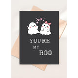 -Greetings I Love You Funny Anniversary, Valentine'S Day, Birthday Card For Boyfriend Husband Fiance Wife Girlfriend | Romantic Cute Ghost Halloween Card For Him Her | You'Re My Boo
