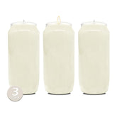 7 Day White Prayer Candles, 3 Pack - 6" Tall Pillar Candles For Religious, Memorial, Party Decor, Vigil And Emergency Use - Vegetable Oil Wax In Plastic Jar Container