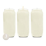 7 Day White Prayer Candles, 3 Pack - 6" Tall Pillar Candles For Religious, Memorial, Party Decor, Vigil And Emergency Use - Vegetable Oil Wax In Plastic Jar Container