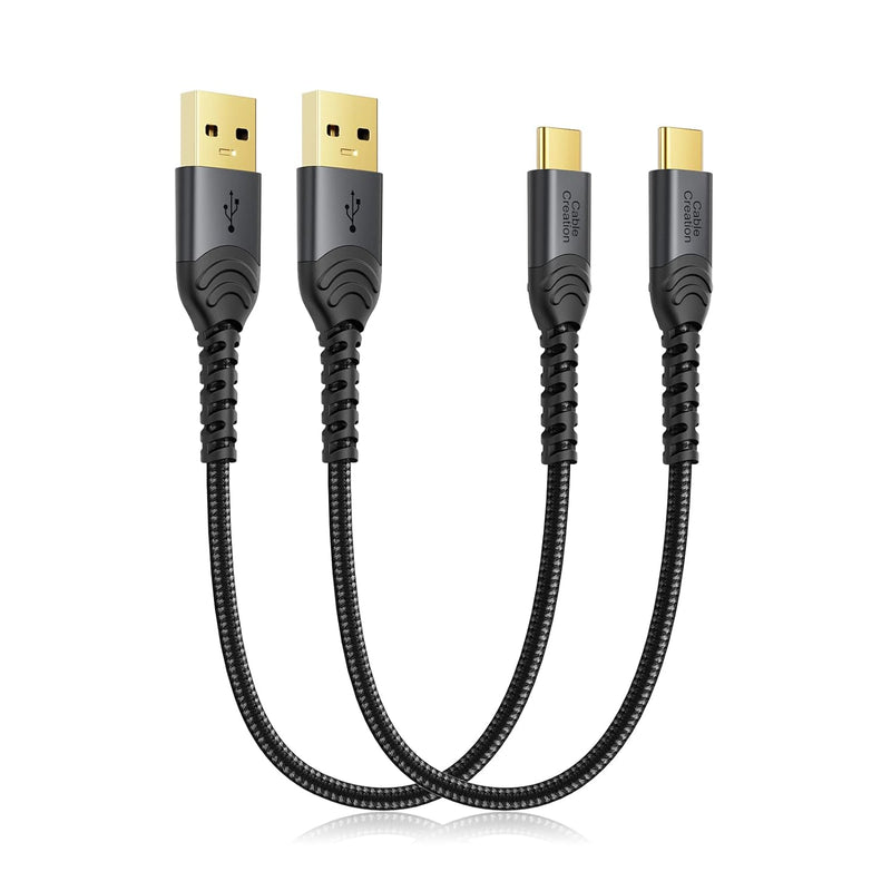 CableCreation Short USB C Cable 3A Fast Charging 2 Pack 1FT, USB-A to USB-C Ch