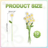 Crochet Flowers Handmade Knitting Daisy Artificial Woven Small Potted With Stems For Valentine'S Gifts Home Wedding Party Office Table Decor, White Count 10