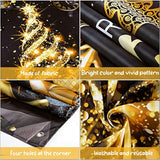 Merry Christmas Party Backdrop 72.8x43.3in Black & Gold Banner